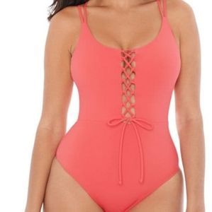 SKINNY DIPPERS One Piece Coral Swimsuit